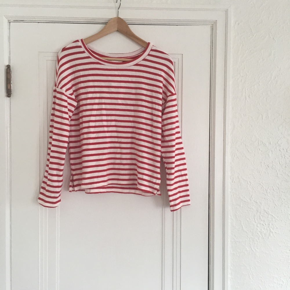 Red and White Stripe Top
